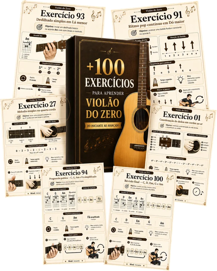 +100 Exercícios para Aprender Violão do Zero